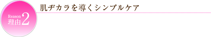 肌ヂカラを導くシンプルケア